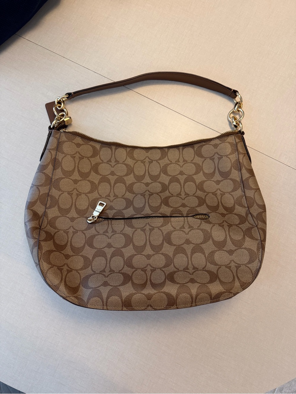 Coach Tan Signature Canvas Hobo with Gold Hardware - Picture 2 of 5